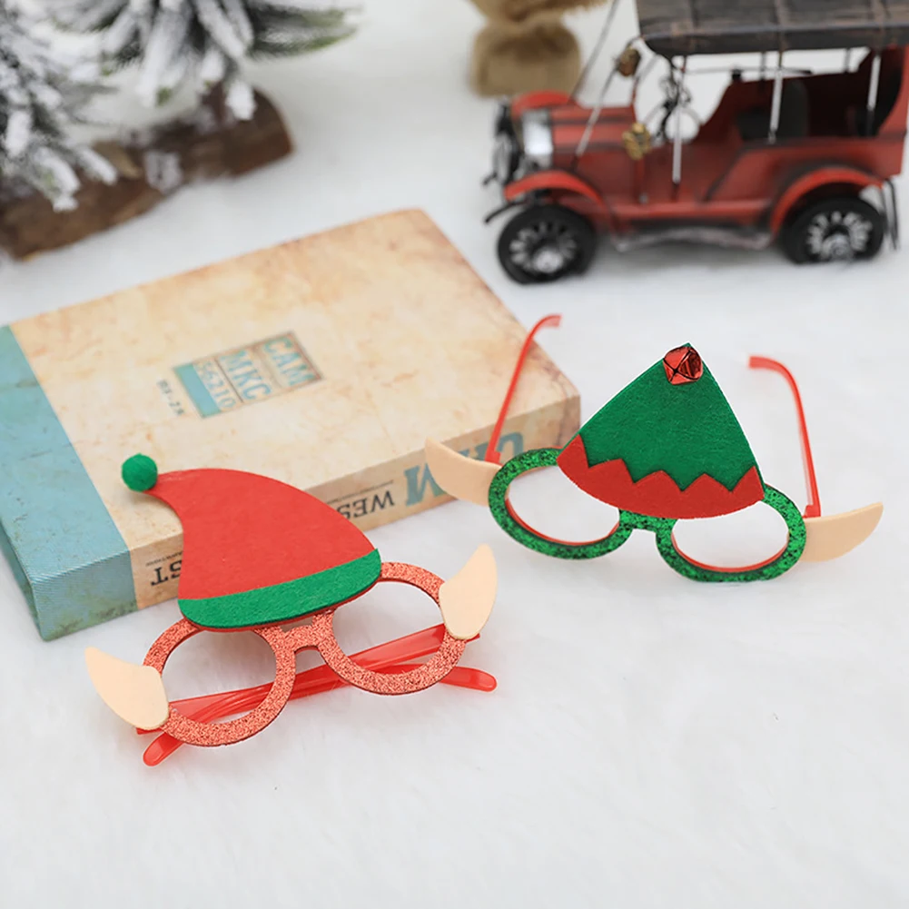 3 шт. мультяшный эльф Рождественская шляпа очки Рождественский подарок украшения