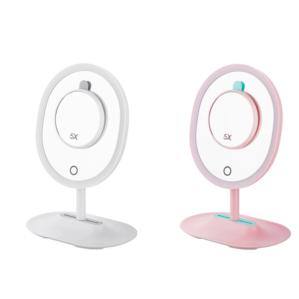 Зеркало для макияжа светодиодный 5 раз лупа зеркало щетка лица очищающая дома