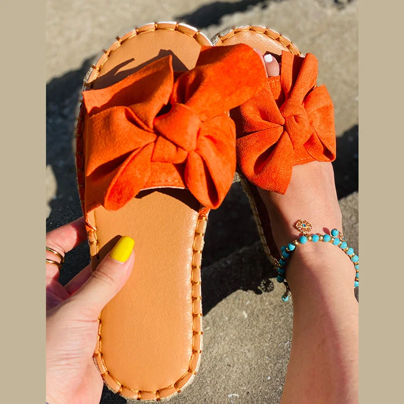 

Vrouwen Slippers Zomer Sandalen Strik Casual Strand Schoenen Dames Mode Schoen Vrouwelijke Flats Flip Flops Nieuwe Slides