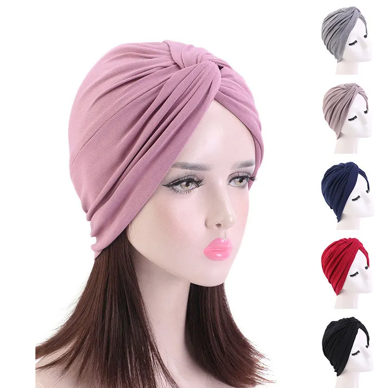 2021 Новая модная женская бандана мусульманский тюрбан шапка твист хиджаб Шапка