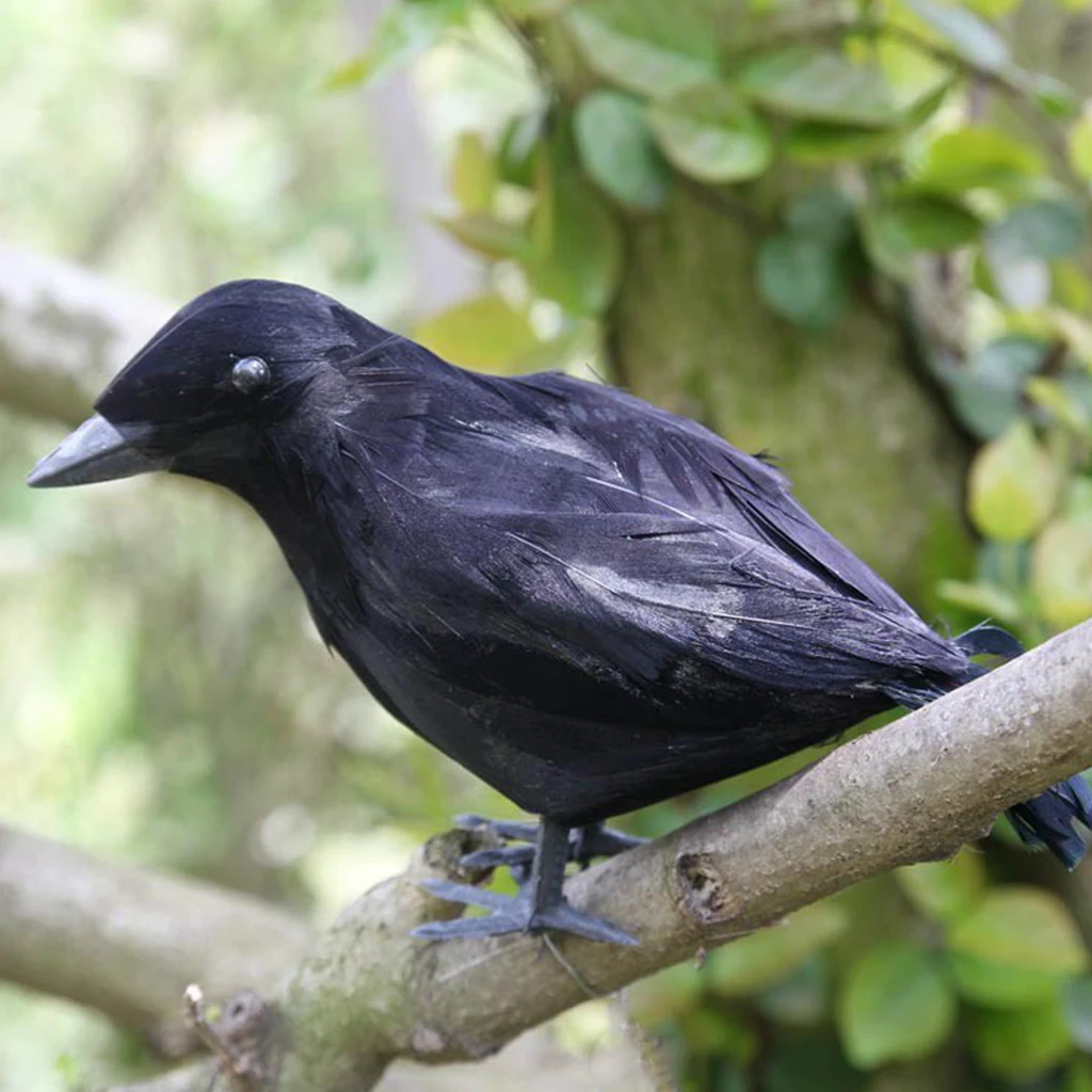 Украшение на Хэллоуин искусственная ворона перо пластиковые украшения для