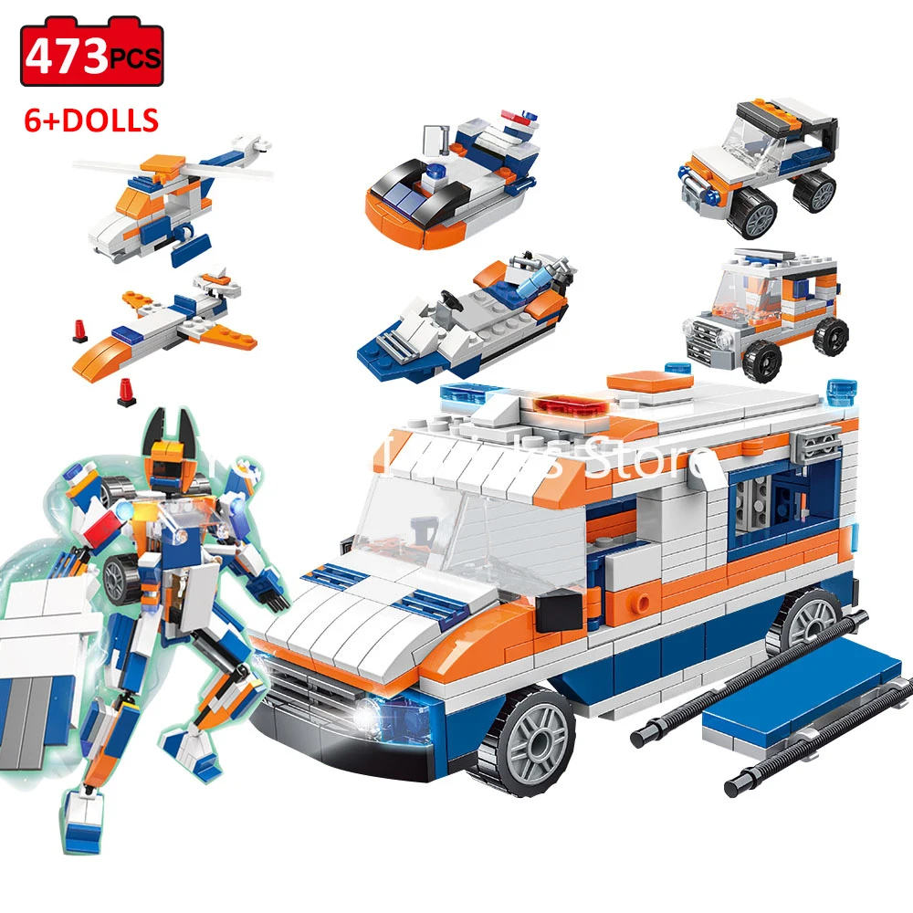 Конструктор Модель города Медицинская спасательная команда скорой помощи врач