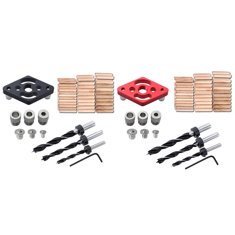 

Mini Dowel Jig 6 8 10mm Aluminum Alloy Drill Guide Self-Centering Vertical Hole Puncher Locator for Woodworking
