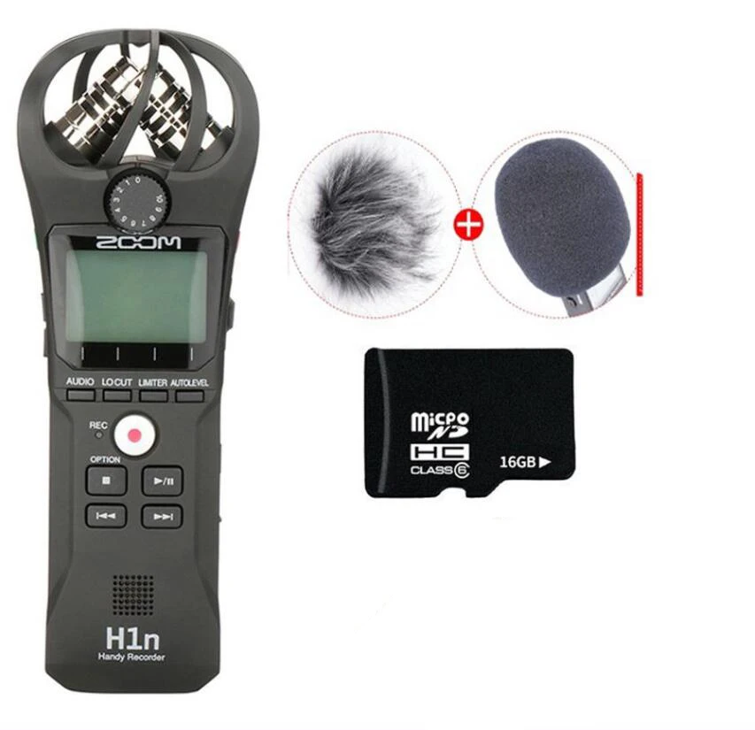 With 16G SD card ZOOM H1 H1N удобный рекордер цифровой камеры аудио рекордер Запись интервью стерео микрофон для DSLR Boya BY-M1 микрофон - Цвет: With 16G SD card