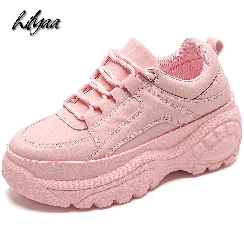 Новинка женские модные кроссовки обувь на платформе женская повседневная из