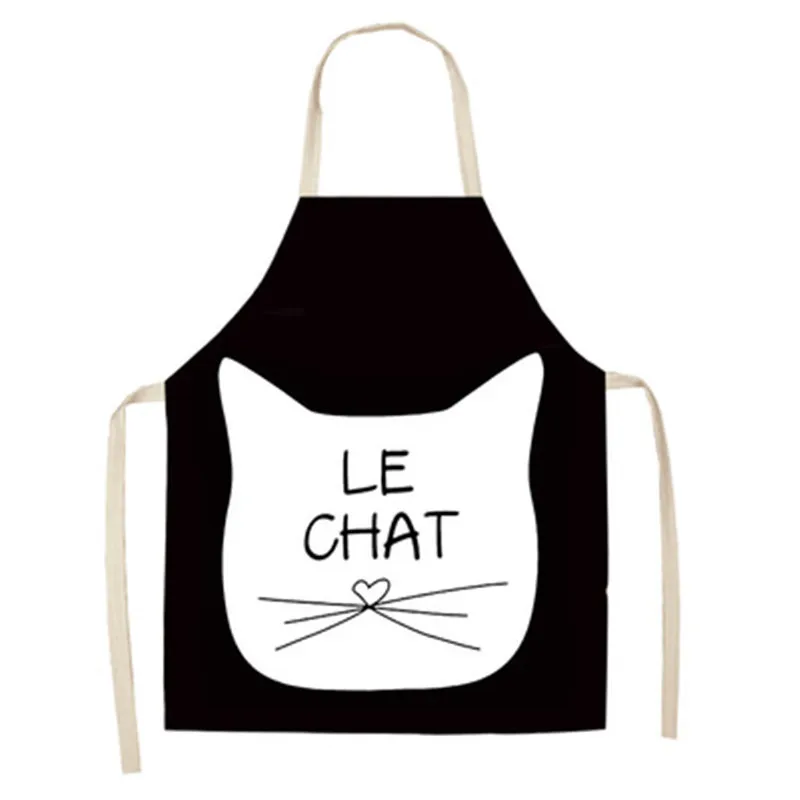 Cartoon Cat printing Apron Cotton and linen Creative Antifouling modern Simple living room clean kitchen Cooking oil-proof apron | Дом и сад