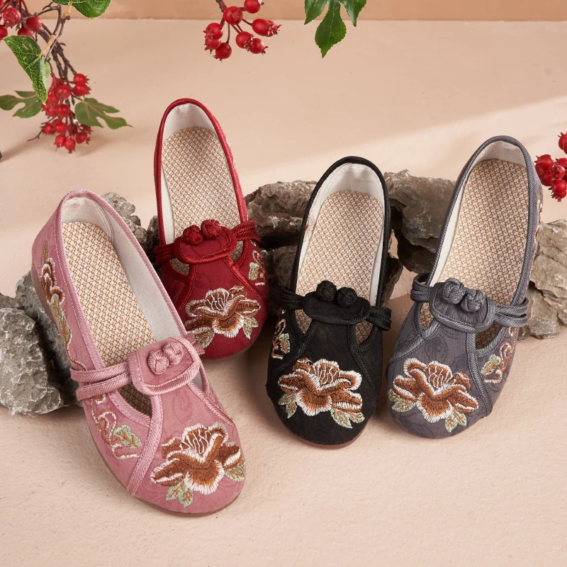 

Korean Shoes Casual Female Sneakers Autumn Round Toe Dress Flats Women 2021 Summer New Fall Ethnic PVC Canvas Embroider Slip-On