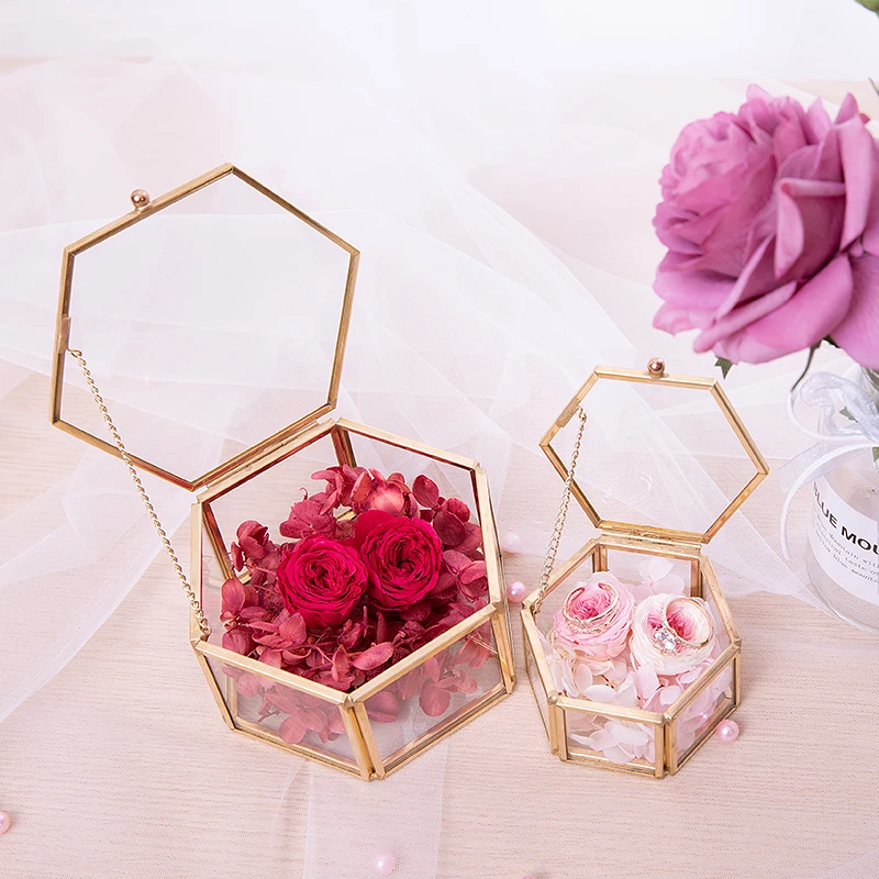 Sen Eternal Flower Diy коробка для обручального кольца прозрачное стекло золотая
