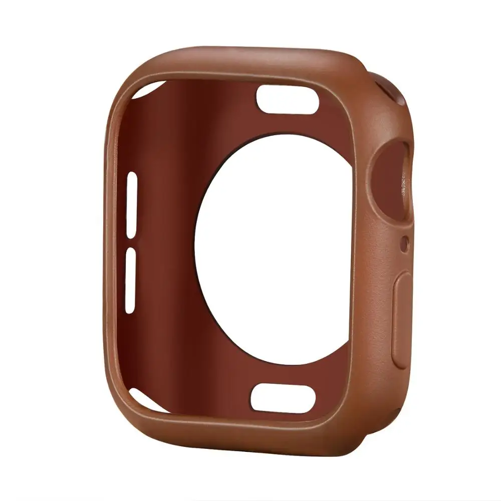 Кожаный браслет ремешок для apple watch 38/40 мм защитный чехол из ТПУ 44/42 Замена correa iwatch