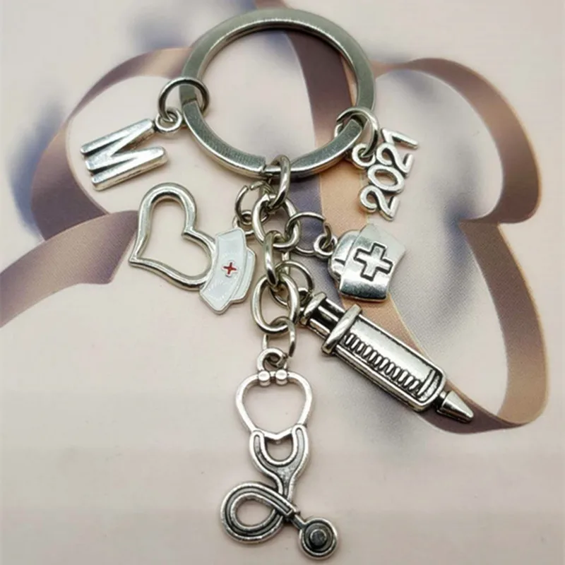 Новая мода A Z письмо Помощник Врача Медсестра Брелок стетоскоп подвеска в виде