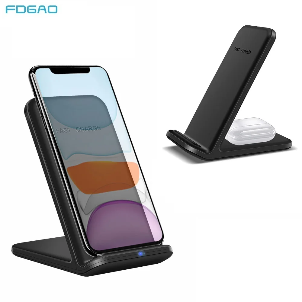 Беспроводное зарядное устройство FDGAO 15 Вт 2 в 1 Qi подставка для iPhone 11 Pro X XS XR 8 QC 3 0