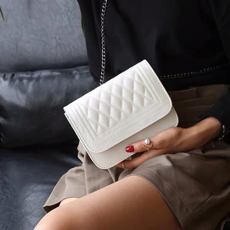 Женская сумка мессенджер из искусственной кожи клетчатая дамская сумочка через