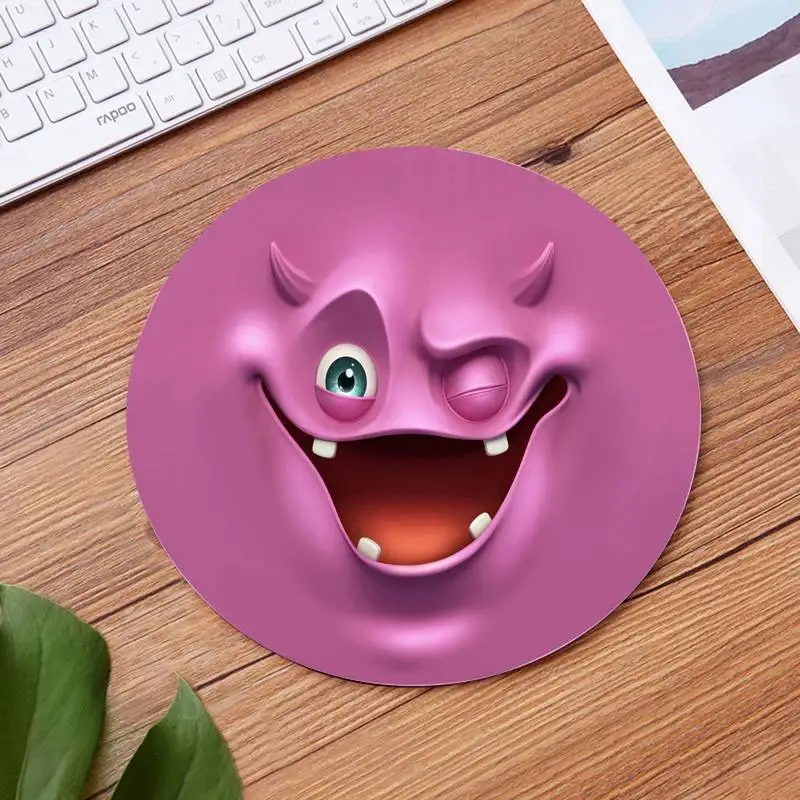 Игровой коврик для мыши с забавными краями и фиксацией лица Удобный круглый