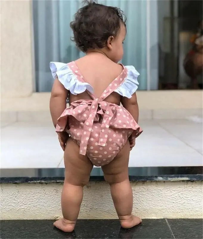 Pudcoco/Одежда для новорожденных девочек Детский комбинезон с повязкой-бантом в