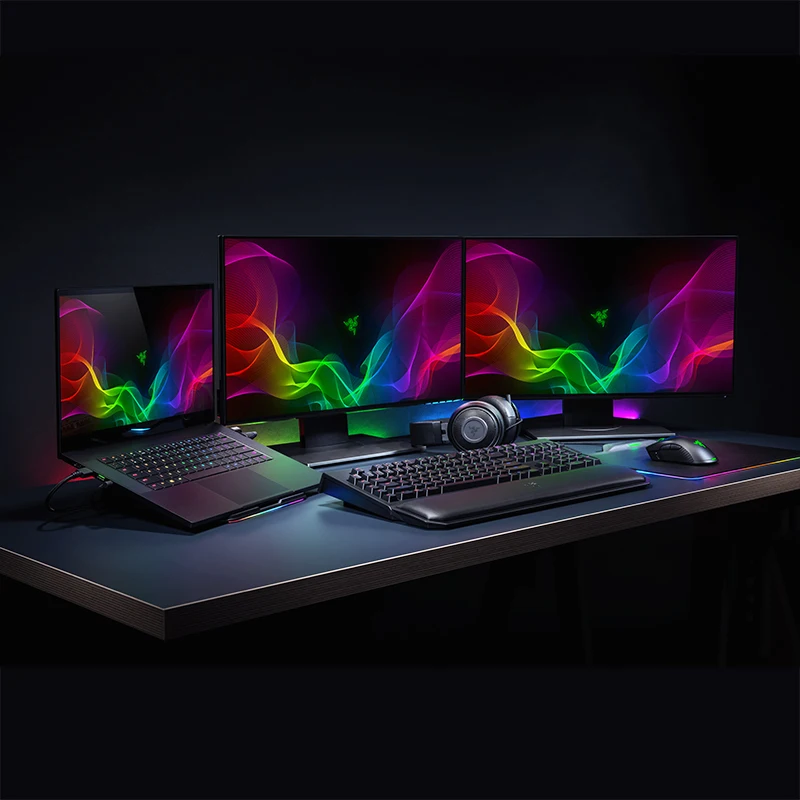 

Razer Laptop Stand Chroma: Customizable Chroma RGB Lighting Ergonomic Design 3x Port USB 3.0 Hub