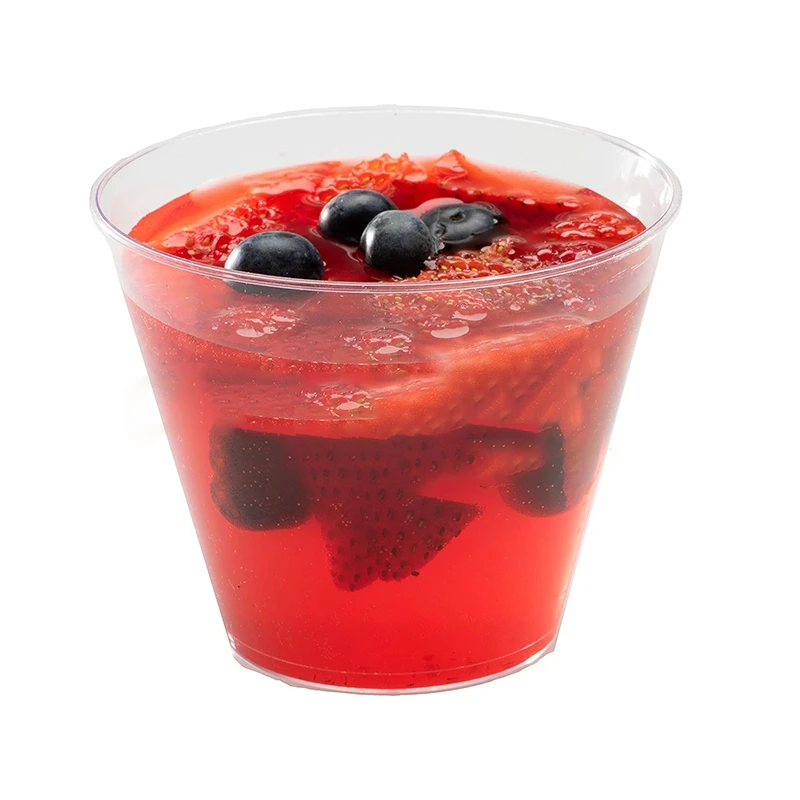 9 Ounce Transparent Plastic Cup 50 Sets of Disposable Hard Wine Glasses Cocktail Glass Party Large | Дом и сад