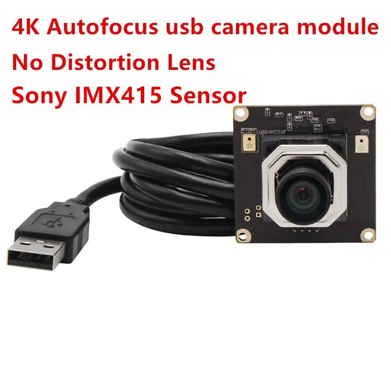 USB модуль камеры с автофокусом 4K 3840x2160 85 градусов объектив без искажений CMOS Sony IMX415