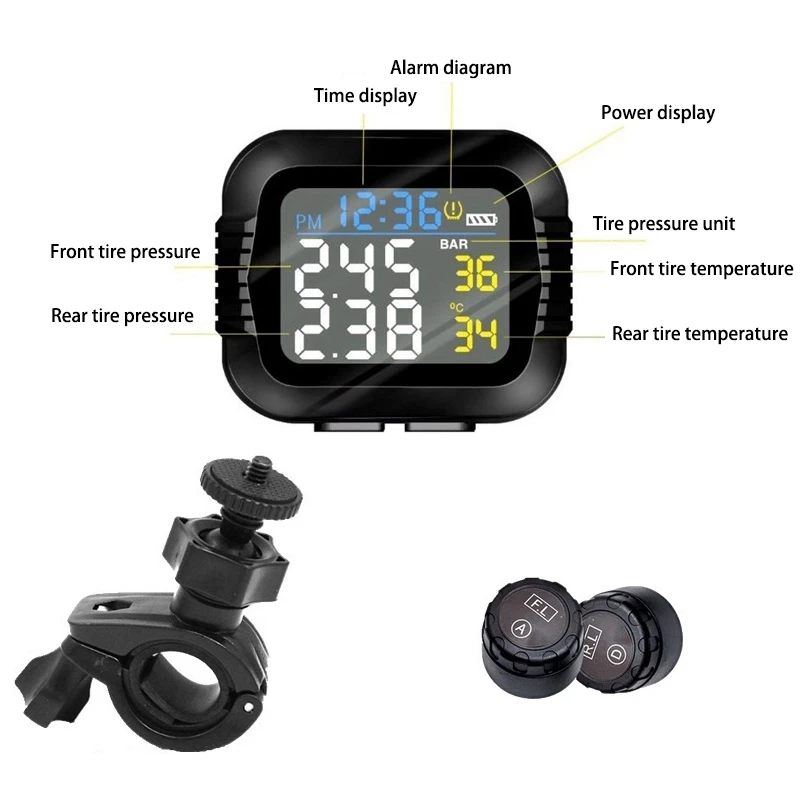 Система контроля давления в шинах мотоцикла TPMS 2 Внешний датчик беспроводной