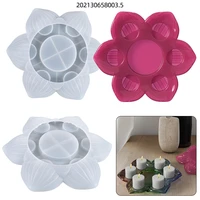 diy crystal epoxy mold flower candle holder home decoration jewelry silicone mold unique candle mold big candle mold