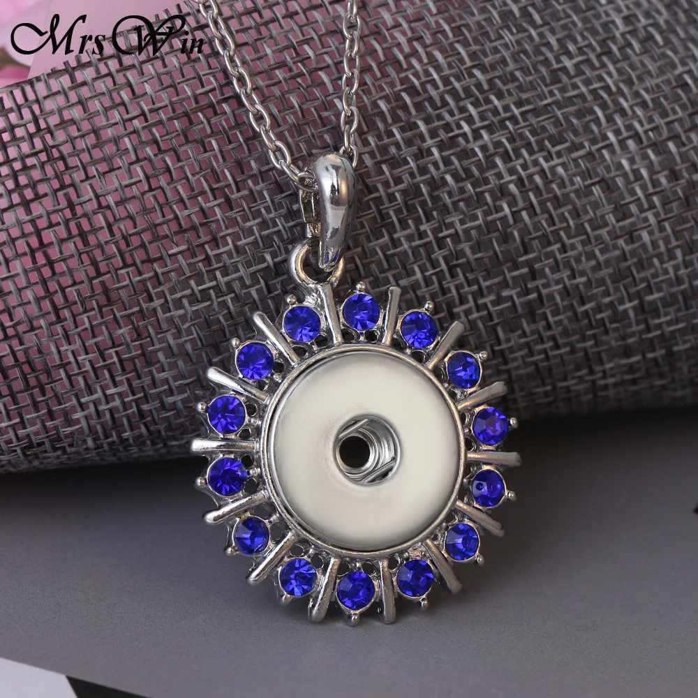 Новинка 2018 18 мм Ювелирные изделия с кнопками женское ожерелье подвеской в