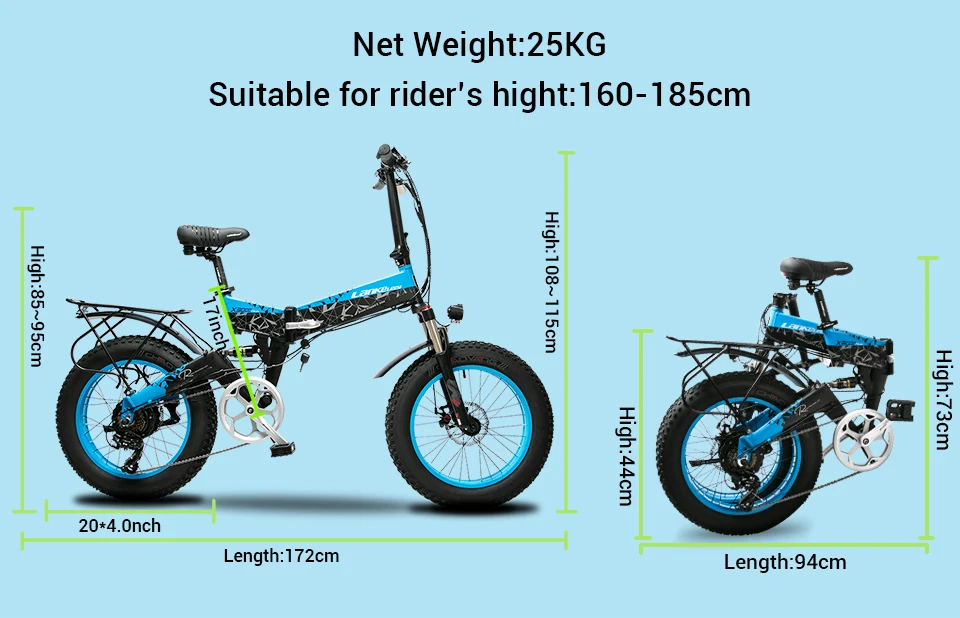 Kaufen Elektrische Bike 500W Fett Reifen Elektrische Fahrrad Beach Cruiser Bike Booster Fahrrad Klapp 48v 14,5 AH Lithium-Batterie E-bike X3000
