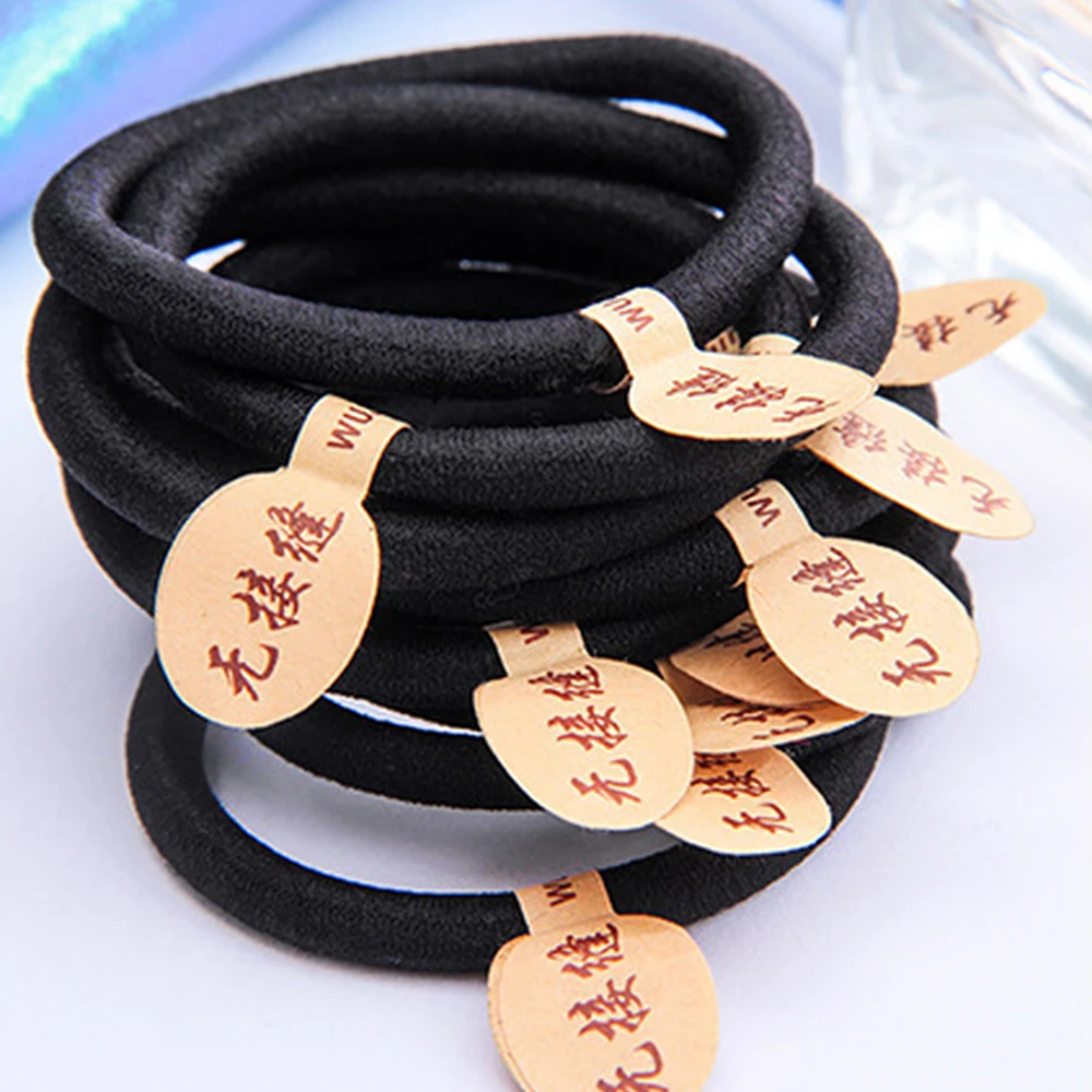 50Pcs Women Elastic Rubber Band Simple Black Hair Rope Ring Ponytail Holder Accessories gumki do wlosow |