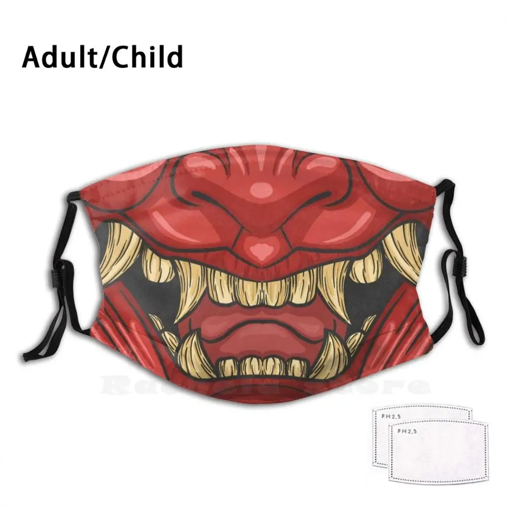 

Маска хання маска для защиты от пыли для взрослых и детей Hannya Red Hannya Oni японский Монстр зубы-клыки