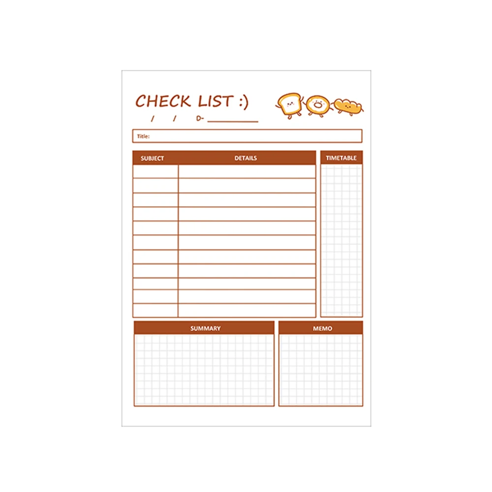 

101 Memo To Do List Sticky Notes Planner B5 Notebook Multiple Types Collection Series Optional for Home Office School Use