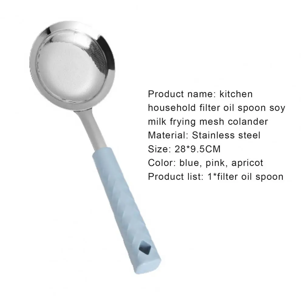 

Skimmer Slotted Spoon Portable Practical Anti-slip Fine Mesh Wire Filter Strainer for Daily Use