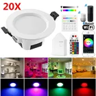 20X 9 Вт RGB теплый холодный белый 3 в 1 светодиодный потолочный светильник панель вниз свет WIFIBluetooth настенный сенсорныйприложениемузыкальный контроллер таймер диммер