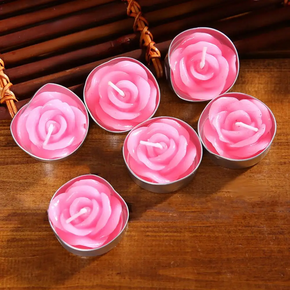 

12PCS Valentine's Day Rose Candles Paraffin Material Delicate Boxed Rose Wax Romantic Marriage Proposal Candles Smokeless Decor