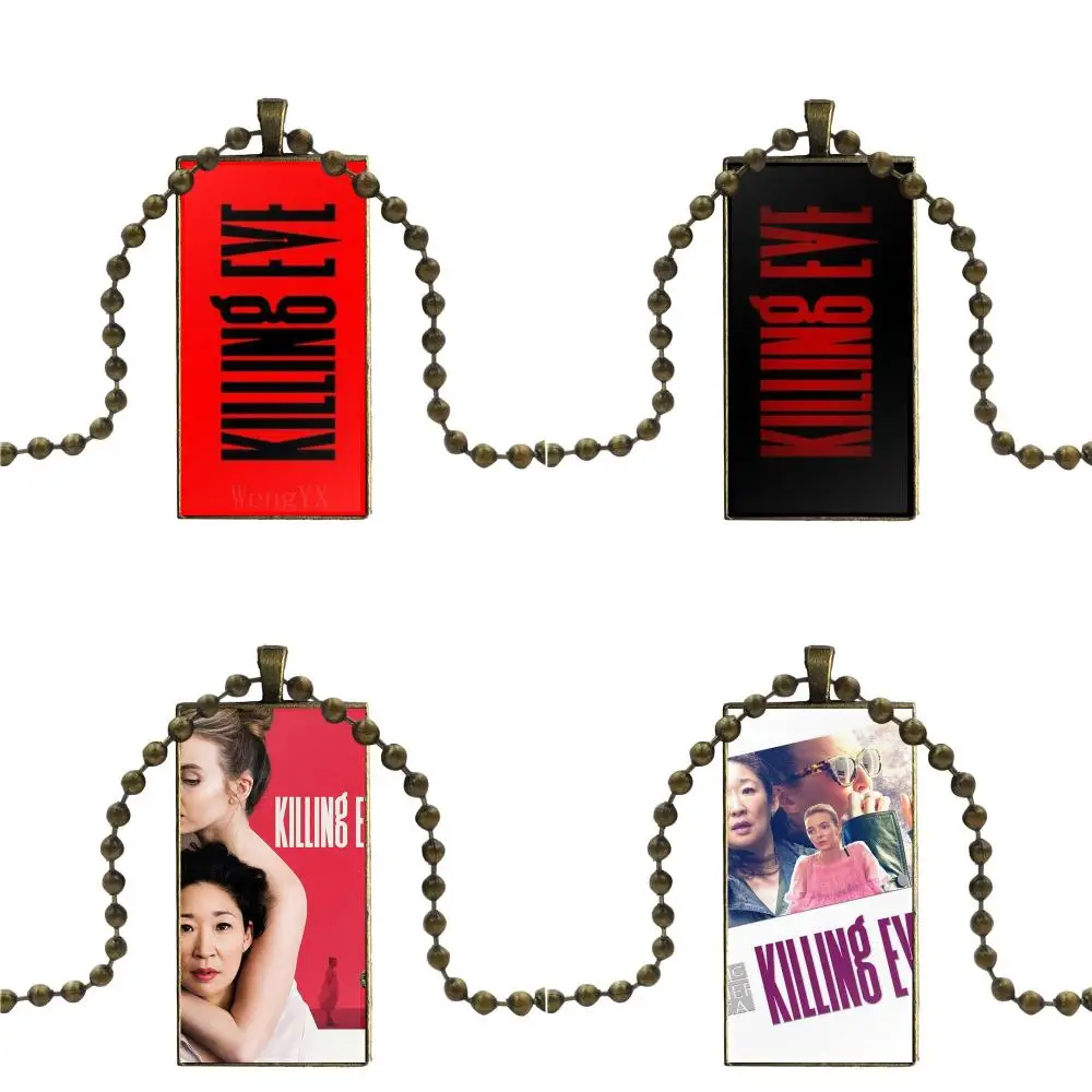 Модный винтажный стеклянный женский прямоугольник с подвеской в виде ожерелья