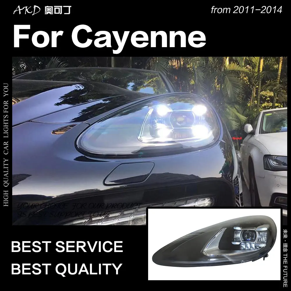 AKD автомобильный Стайлинг для Cayenne фары 2011-2018 светодиодный ные 2015-2018 DRL дальний и