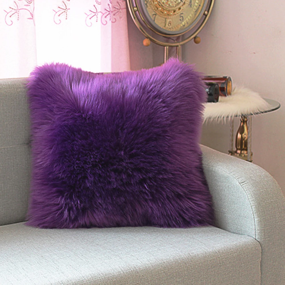 Пушистая подушка из искусственной овчины Длинная шерстяная искусственного меха