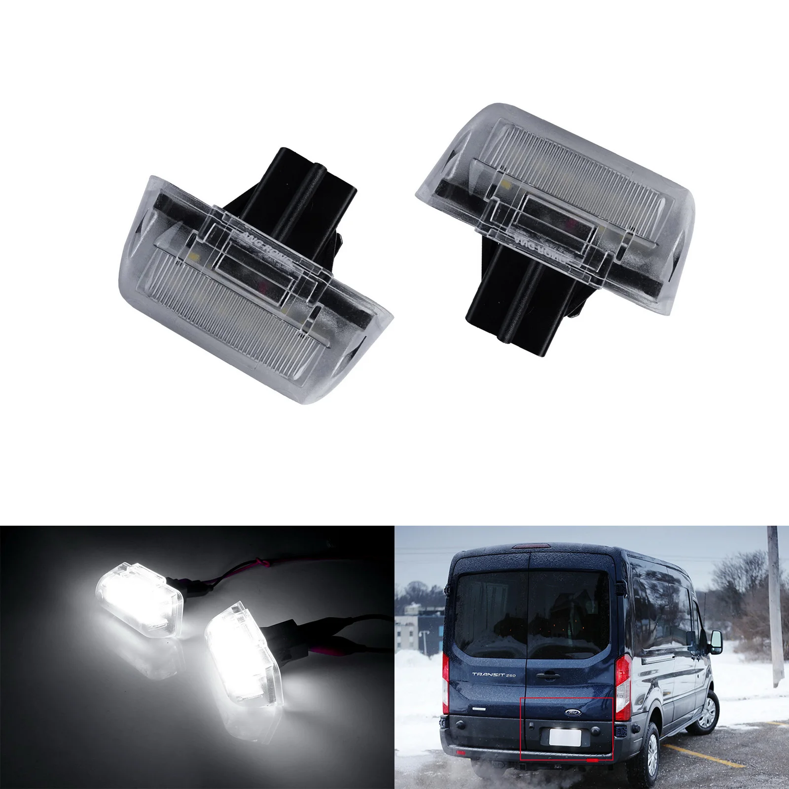 

Fits Ford Transit Tourneo Connect Courier White LED License Number Plate Light