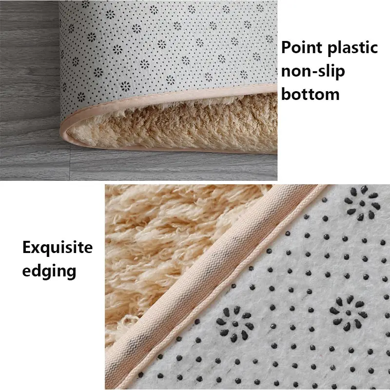 

Nordic Fluffy Carpet For Bedroom Living Room Large Size Plush Anti-slip Soft Door Mat White pink Red Children's Rugs For Room