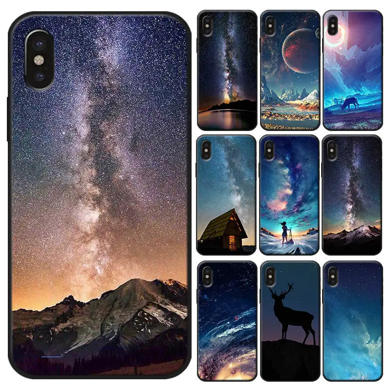 Для iPhone 11 pro max X XS MAX XR 7 8 6 6S plus 5s SE Мягкий силиконовый чехол для телефона Starry