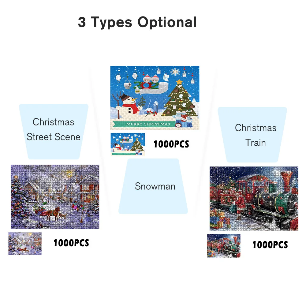 Пазлы 1000 шт. Рождественский пазл снеговик рождественская елка домашние игрушки