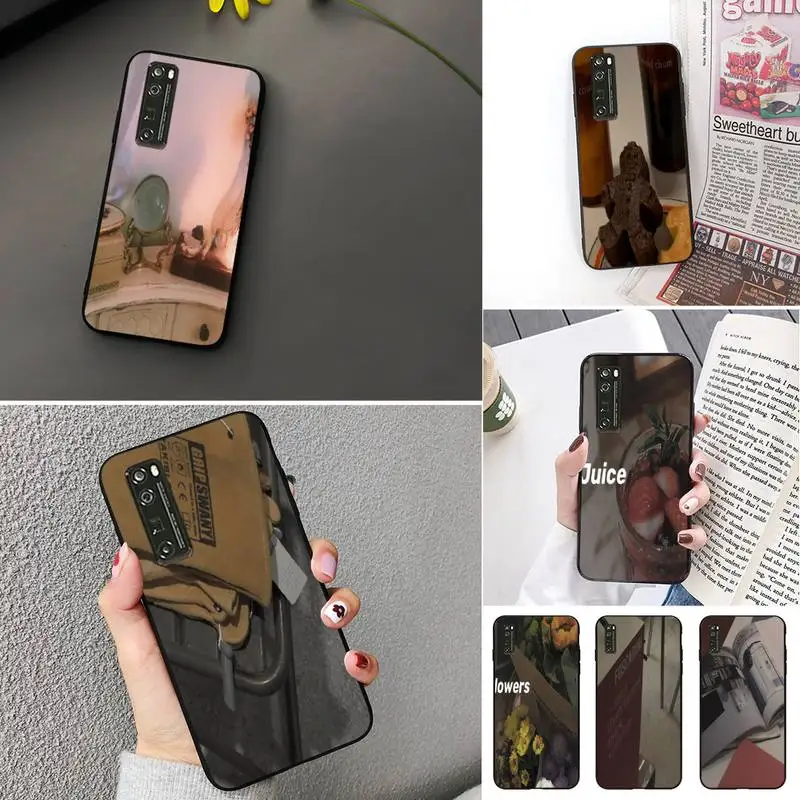 Intersperse черный ТПУ мягкий чехол для телефона с изображением цветов Huawei Y5 Y6 Y7 Y9 Honor 8X