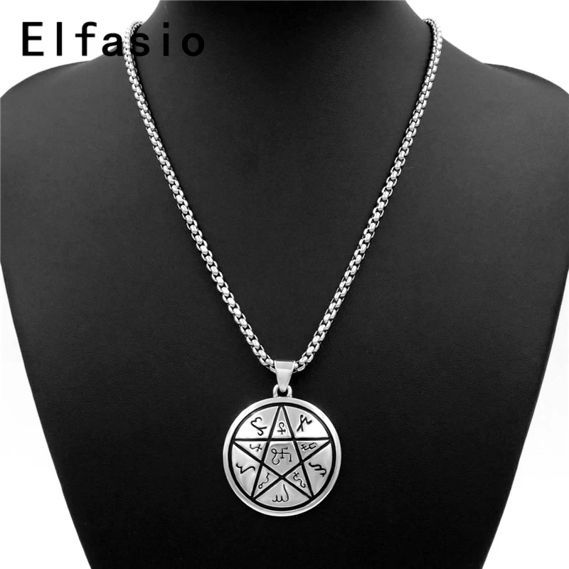 Мужская Pewter подвеска Alchemical Theban Heremetic Wiccan Pentacle Star языческий амулет цепочка из