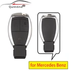 Умный Автомобильный ключ QWMEND с 3 кнопками, корпус для Mercedes Benz C E S Class SL Автомобильный Брелок дистанционного управления с ключом, чехол для Mercedes Benz