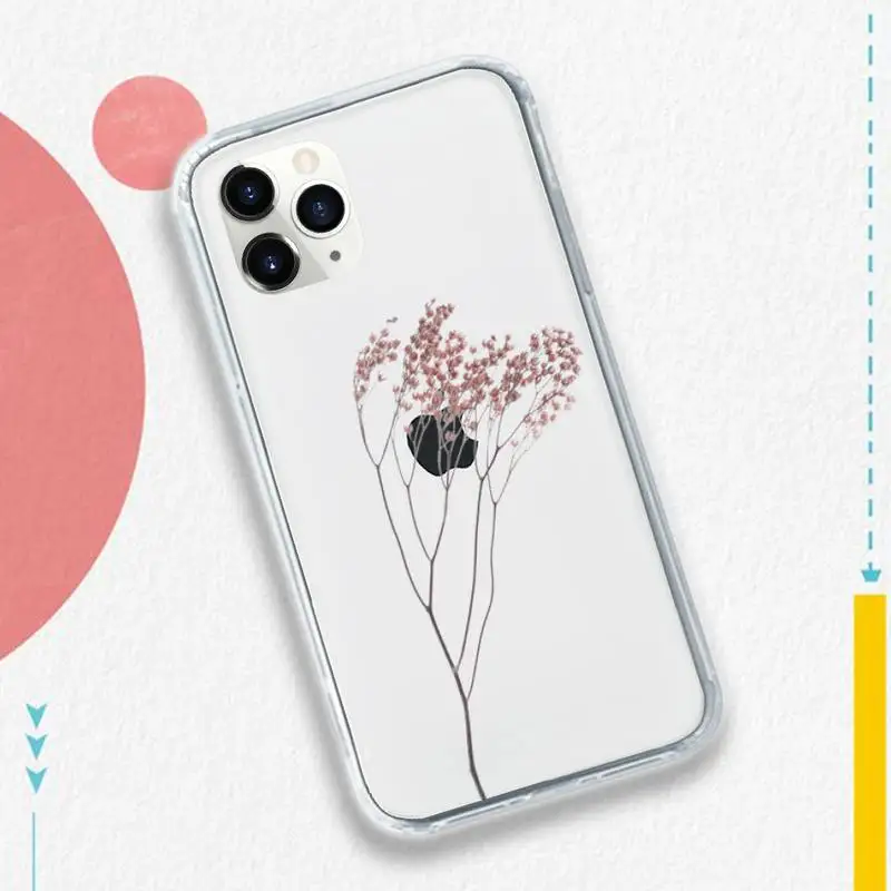 

Luxury Tropical plants Flower Phone Case Transparent soft For iphone 5 5s 5c se 6 6s 7 8 11 12 plus mini x xs xr pro max
