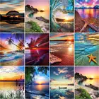 RUOPOTY полноразмерная алмазная живопись, пейзаж 5D, алмазная вышивка сделай сам, полноразмерная мозаика с изображением морского восхода Стразы, домашний декор