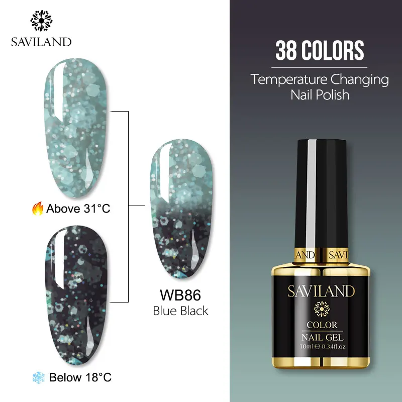 10ml WB86 Saviland 15 мл Хамелеон цвета УФ Гель-лак для ногтей изменение температуры Цвет гель лак термо Полупостоянный Лаки лак для ногтей - Цвет: 10ml WB86