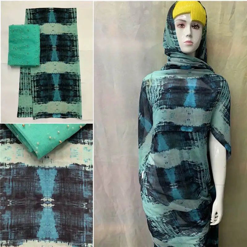 

2020 новый дизайн высококачественная вышивка хлопчатобумажная африканская кружевная ткань 5 + 2 ярда для женского платья текстильный материал. L781917