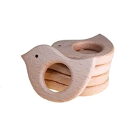 1pcs bird beech wooden teether cartoon wood pendant baby teething nacklace bracelet pacifier clip holder making