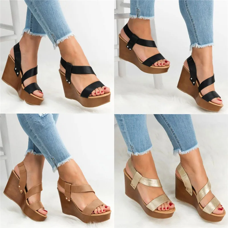 

Summer Sandalias Women Wedge Platform Heel Sandals Female Shoes Casual Shoes Wedding Pumps Buckle Sandalias Sapatos Das Mulheres