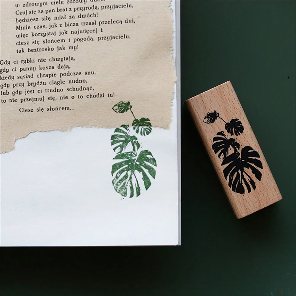 Ретро лес растения шаблон Деревянный штамп DIY деревянные и резиновые штампы