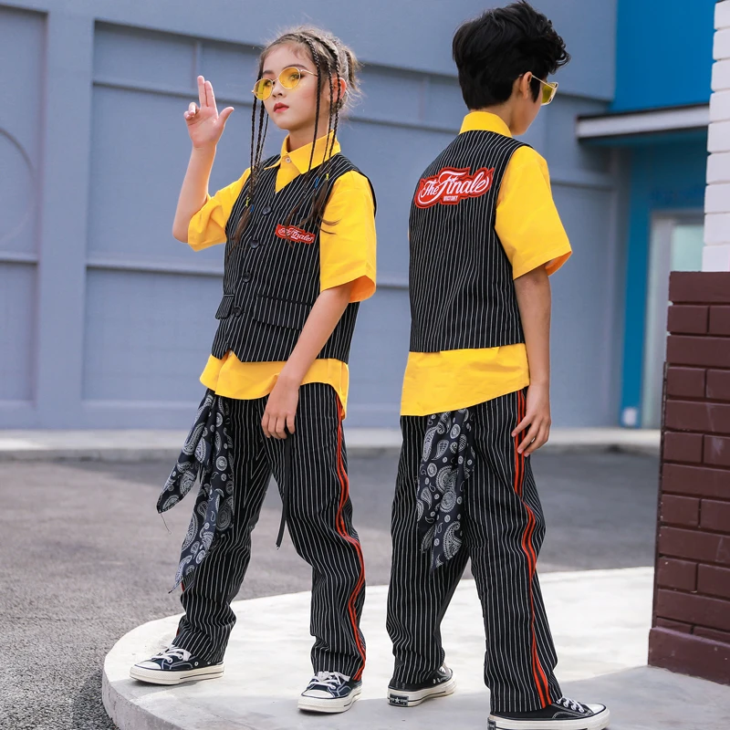 Для детей в стиле хип-хоп Детские костюмы модные уличных танцев для выступления