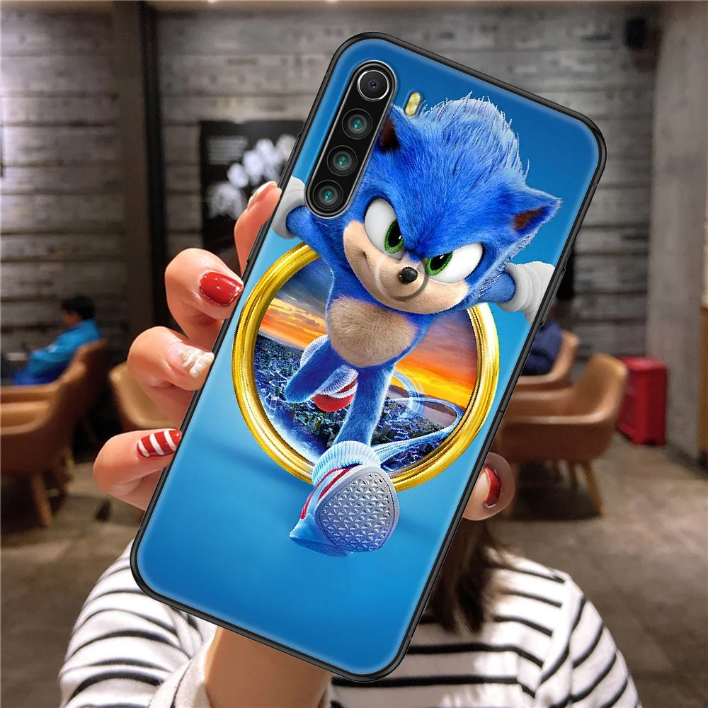 

Sonics Cartoon Phone case For Xiaomi Redmi Note 7 7A 8 8T 9 9A 9S 10 K30 Pro Ultra black luxury cell cover silicone hoesjes
